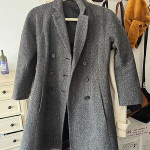 Gray Double-Breasted Women's Coat